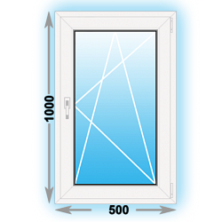 Пластиковое окно одностворчатое 500x1000